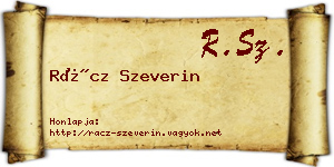 Rácz Szeverin névjegykártya